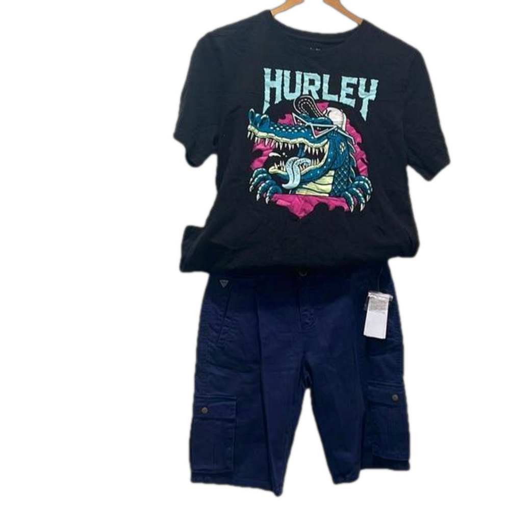 Guess & Hurley Boys Set size 14 GUC blue and black colors..
